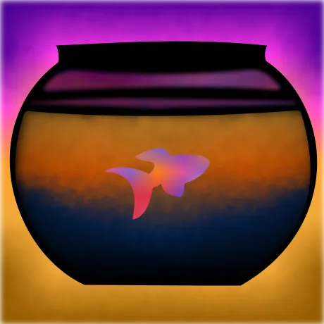 Personal logo looks like a fish swimming in a galaxy